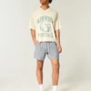 Seersucker-shorts som går till mitten av låret