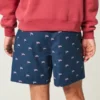 Shorts med amerikanskt flaggmönster, midjehöjd, dragkedja
