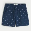 Shorts med amerikanskt flaggmönster, midjehöjd, dragkedja