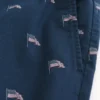 Shorts med amerikanskt flaggmönster, midjehöjd, dragkedja