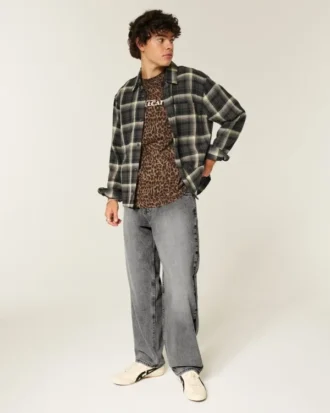 Skater Baggy Jeans i tvättad grå färg