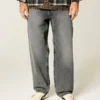 Skater Baggy Jeans i tvättad grå färg
