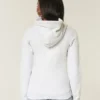 Smal randig hoodie med dragkedja
