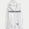 Smal randig hoodie med dragkedja