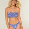 Smockad bandeau-bikinitopp