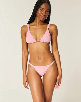 Smockad bikinitrosa med högt ben