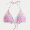 Smockad halterneck-bikinitopp
