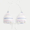 Smockad halterneck-bikinitopp