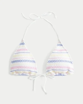 Smockad halterneck-bikinitopp