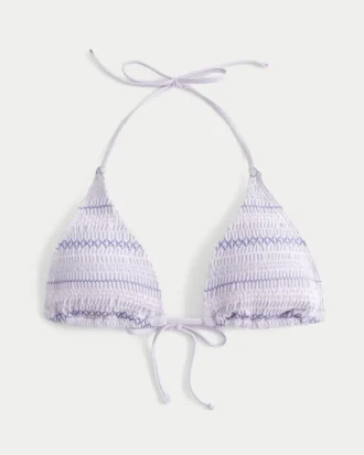 Smockad halterneck-bikinitopp
