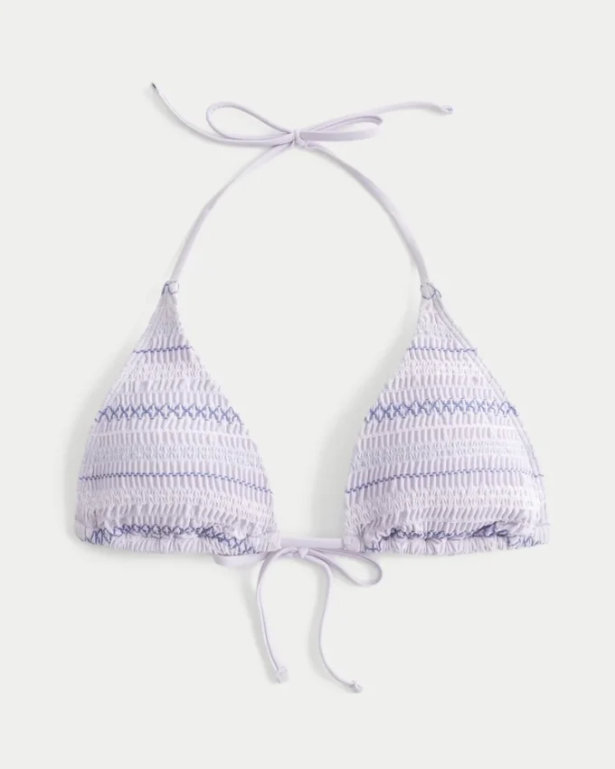 Smockad halterneck-bikinitopp