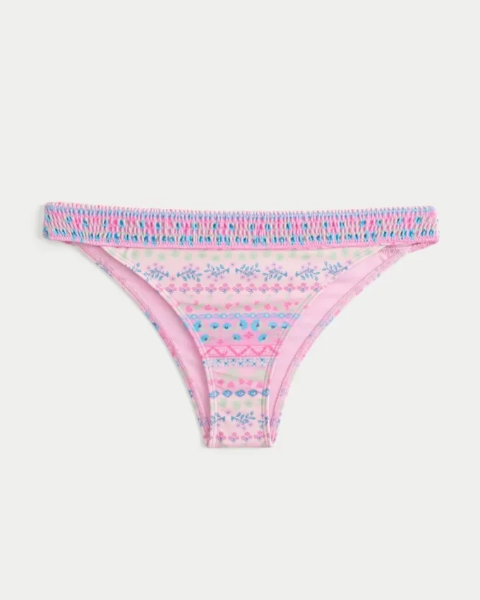 Smockad midja, högt skuren Cheekiest bikinitrosa