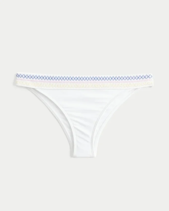 Smockad midja, högt skuren Cheekiest bikinitrosa