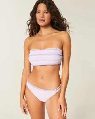 Smockad midja, högt skuren Cheekiest bikinitrosa