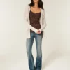 Stitchy Hooded No-Close Cardigan