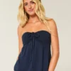 Strap-free babydoll-top med snörning