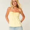 Strap-free babydoll-top med snörning