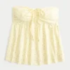 Strap-free babydoll-top med snörning
