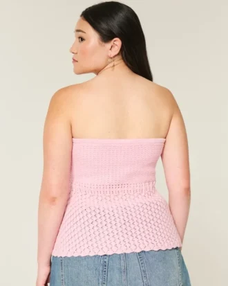Strap-free tubtop i virkad stil