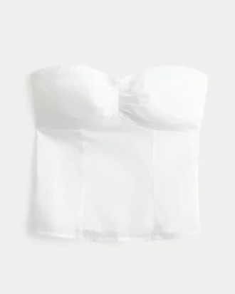 Strapeless Picot Lace Trim Top
