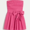 Strapless Bow Mini Dress