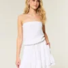 Strapless Drawstring Blouson Mini Dress Strapless Drawstring Blouson Mini Dress