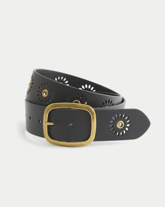 Sunburst Grommet veganskt läderbälte