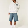 Superbaggy jeansshorts i mörk tvätt, under knäet Superbaggy jeansshorts i mörk tvätt, under knäet