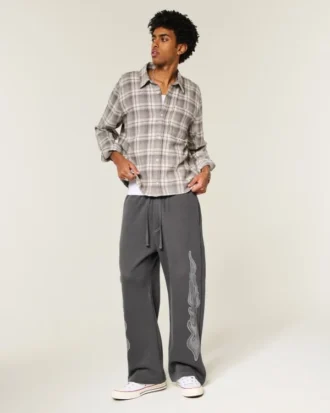 Superbaggy sweatpants med dubbla flammor