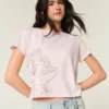 T-shirt med blommönster och enkel rosettknut