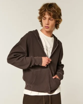 Termisk hoodie med dragkedja