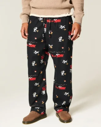 Tom och Jerry-pyjamasbyxor i flanell