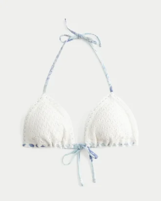 Triangelbikinitopp i virkad stil