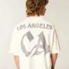 Tung baggy crop Los Angeles grafisk fotbollströja Tung baggy crop Los Angeles grafisk fotbollströja