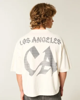 Tung baggy crop Los Angeles grafisk fotbollströja