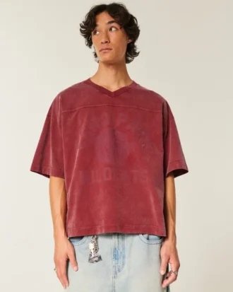 Tung baggy kort varsity-fotbollströja med tryck