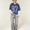 Tvättade grå baggy jeans