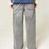 Tvättade grå baggy jeans