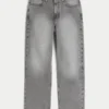 Tvättade grå baggy jeans