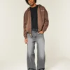 Tvättade grå superbaggy jeans