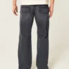 Tvättade svarta avslappnade bootcut-jeans Tvättade svarta avslappnade bootcut-jeans