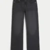 Tvättade svarta avslappnade bootcut-jeans Tvättade svarta avslappnade bootcut-jeans