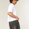 Tvättade svarta baggy jeans med broderad orm Tvättade svarta baggy jeans med broderad orm