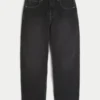 Tvättade svarta baggy jeans med ormmotiv Tvättade svarta baggy jeans med ormmotiv
