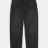 Tvättade svarta baggy jeans med ormmotiv Tvättade svarta baggy jeans med ormmotiv