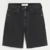 Tvättade svarta baggy jeansshorts Tvättade svarta baggy jeansshorts