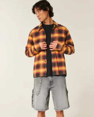 Tvättade svarta baggy målarshorts i denim