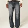 Tvättade svarta baggyjeans Tvättade svarta baggyjeans
