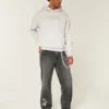 Tvättade svarta baggyjeans med stjärngrafik Tvättade svarta baggyjeans med stjärngrafik