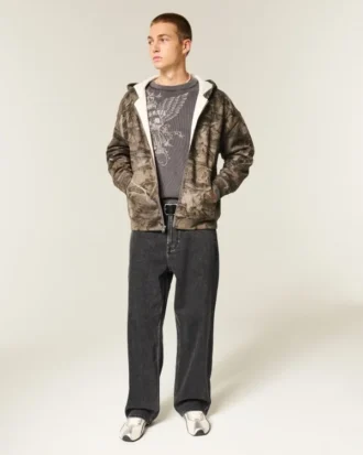 Tvättade svarta Dodge Hellcat Graphic Baggy Jeans